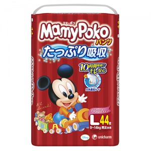 Подгузники (пробники) MamyPoko размер L   (Unicharm Japan ) 9 - 14 кг